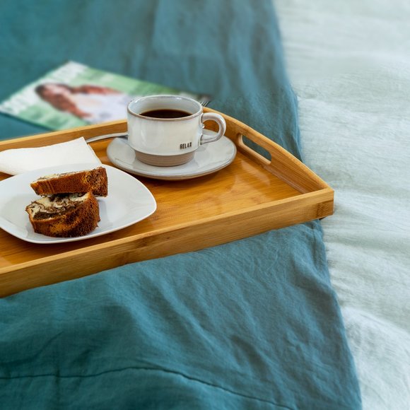 Sweet Palms-100% French Linen European Style Duvet Cover Set (Green, King Size) - Picture 5 of 8